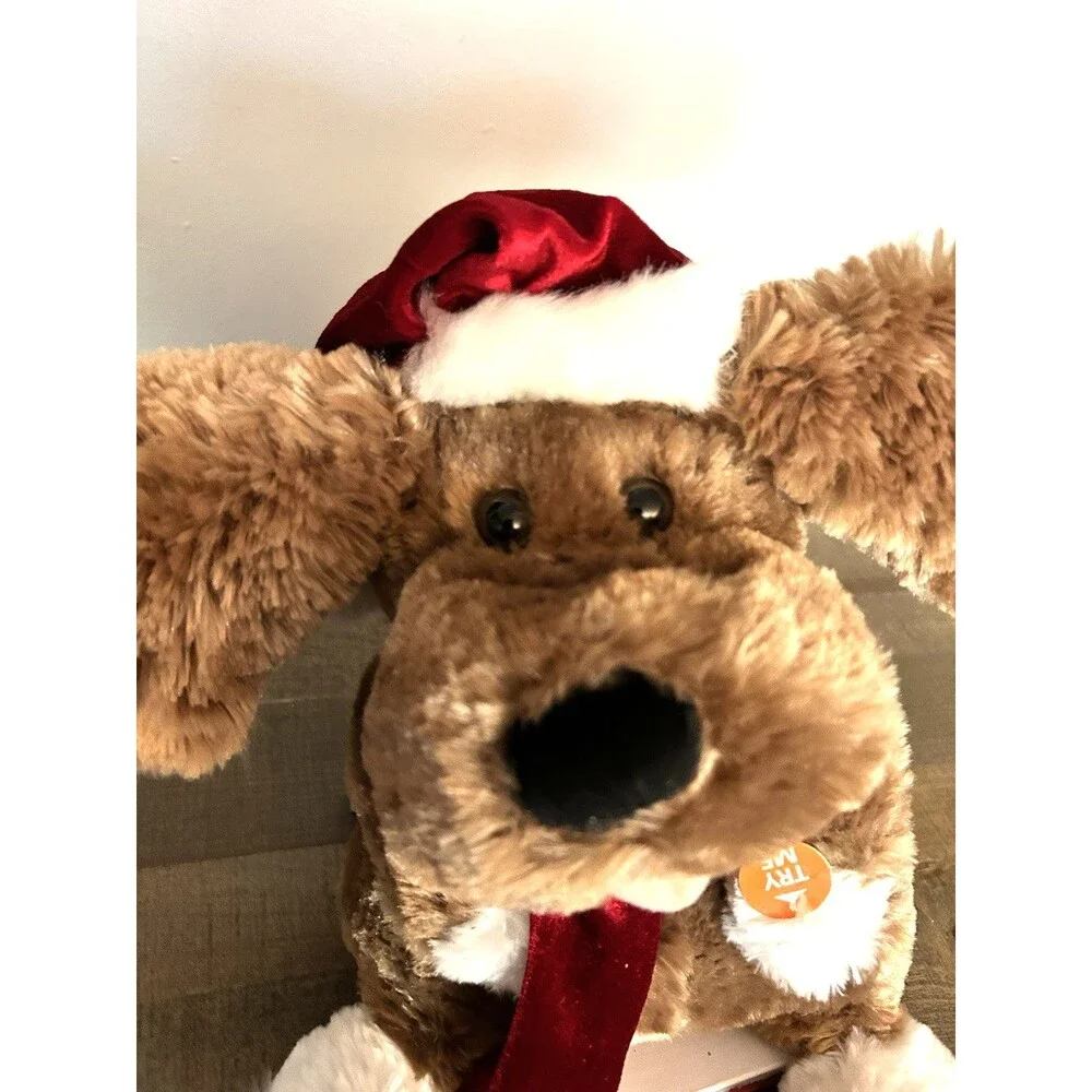 Home Accents Holiday Singing Animated Puppy Christmas Decor Moves Sings WORKING